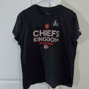 Nike Kansas City Chiefs Kingdom Women’s Gray Cotton Cap Sleeve Super Bowl Shirt